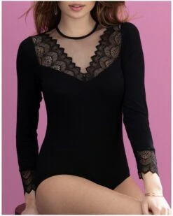Body Manches Longues Antigel Sexy Bohème (Noir) 14 Body Manches Longues Antigel Sexy Bohème (Noir) -Sloggi Soldes Boutique body manches longues antigel sexy boheme noir 6