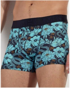 Boxer HO1 En Microfibre HOM Funky Styles (Imprimé Bleu)
