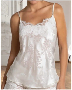 Caraco En Soie Dévorée Lise Charmel Bellissime Amour (Ecru Nacre)