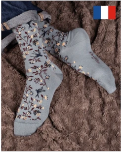 Chaussettes Femme En Coton Maison Broussaud Le Bosquet (Gris)