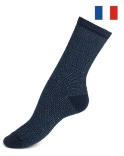 Chaussettes Femme En Coton Maison Broussaud Maille Fantaisie (Marine)
