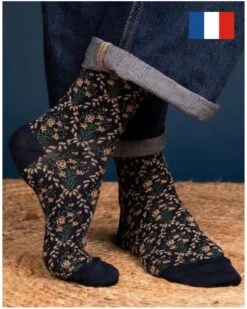 Chaussettes Femme En Coton Maison Broussaud Marie-Antoinette (Marine)