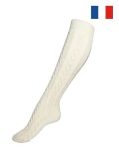 Chaussettes Femme En Laine Maison Broussaud Torsade (Ecru)