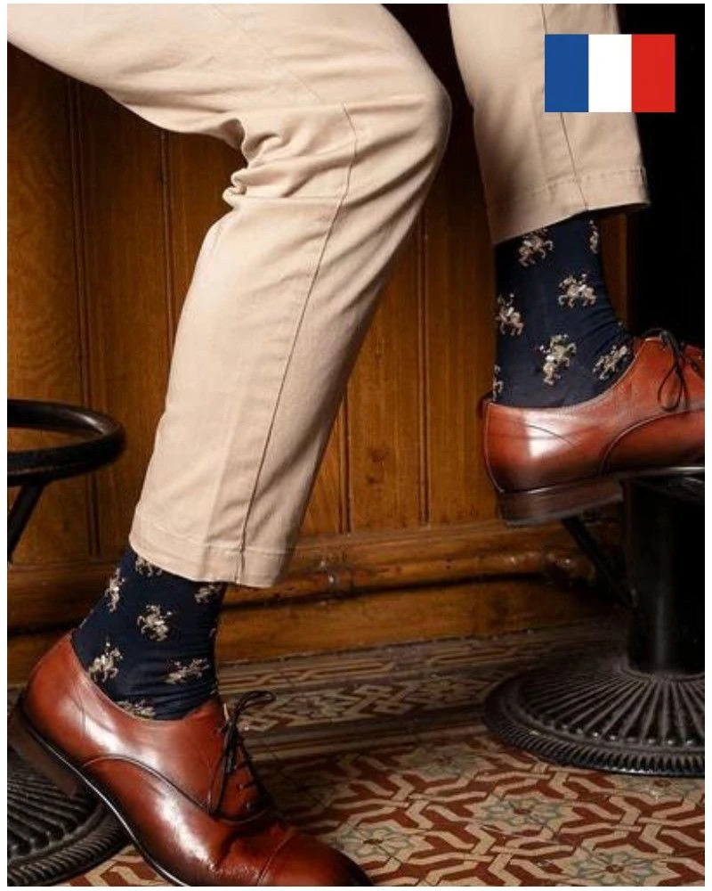 Chaussettes Homme En Coton Maison Broussaud Cavaliers (Marine) 1 Chaussettes Homme En Coton Maison Broussaud Cavaliers (Marine)