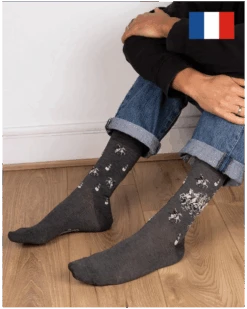 Chaussettes Homme En Coton Maison Broussaud La Fontaine (Gris)