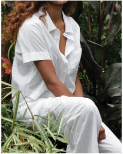 Chemise Courte 100% Coton Antigel Chic Et Relax (Blanc) -Sloggi Soldes Boutique chemise courte 100 coton antigel chic et relax blanc 2