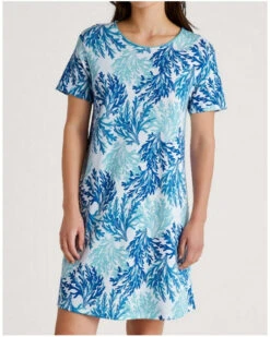 Chemise De Nuit 100% Coton Calida Coastal Dreams (Ice Green)