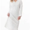 Chemise De Nuit Interlock 100% Coton Le Chat Cosy (Ecru/Ciel)