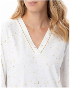 Chemise De Nuit Interlock 100% Coton Le Chat Luna (Ecru) -Sloggi Soldes Boutique chemise de nuit interlock 100 coton le chat luna ecru 3