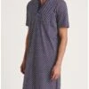 Chemise De Nuit Manches Courtes Calida Relax Imprint 100% Coton (Mars Red)