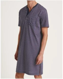 Chemise De Nuit Manches Courtes Calida Relax Imprint 100% Coton (Mars Red)