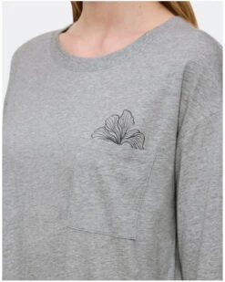 Chemise De Nuit Manches Longues 100% Coton Nuit Triumph (Dark Grey Melange) -Sloggi Soldes Boutique chemise de nuit manches longues 100 coton nuit triumph dark grey melange 3