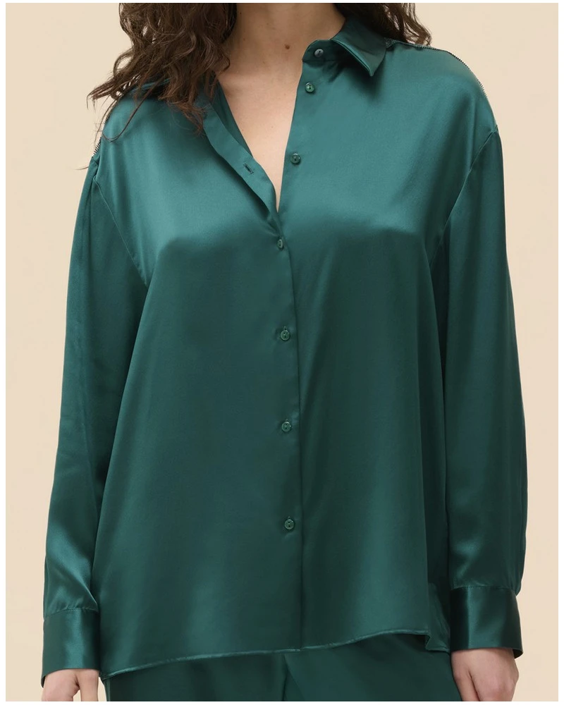 Simone Perele Chemise En Soie Simone Pérèle Love Me (Emeraude) 1 Simone Perele Chemise En Soie Simone Pérèle Love Me (Emeraude)