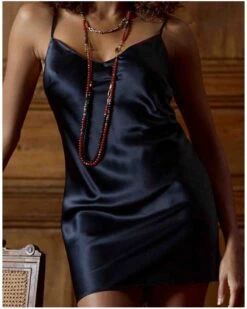 Combinette 100% Soie Tracy Marjolaine (Noir)