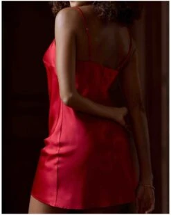 Combinette 100% Soie Tracy Marjolaine (Rouge) -Sloggi Soldes Boutique combinette 100 soie tracy marjolaine rouge 2
