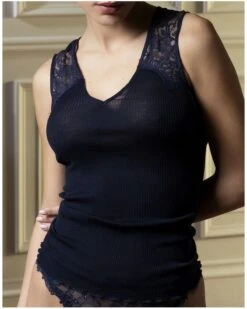 Débardeur Laine Et Soie Lise Charmel Plaisir Caresse (Pierre Bleue)