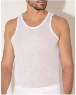 Débardeur Maille Aérée Coton Éminence Blanc (Lot De 2)