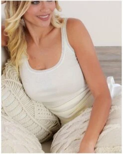 Débardeur Moretta Laine Et Soie (Blanc)