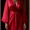 Déshabillé 100% Soie Tracy Marjolaine (Rouge)