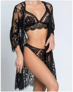 Déshabillé Court Lise Charmel Désirs De Venise (Noir) -Sloggi Soldes Boutique deshabille court lise charmel desirs de venise noir 5