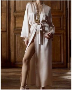 Déshabillé Long 100% Soie Tracy Marjolaine (Sable)