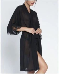 Déshabillé Transparent Lise Charmel Splendeur Soie (Noir) -Sloggi Soldes Boutique deshabille transparent lise charmel splendeur soie noir 2