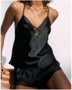 Ensemble De Pyjama Court Nuit Triumph (Noir)