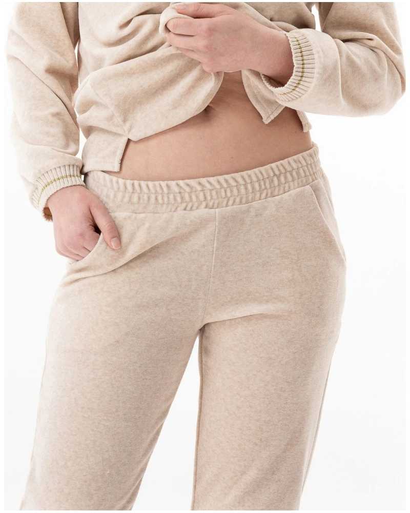 Ensemble Velours Col V Le Chat Country (Beige Chiné) 4 Ensemble Velours Col V Le Chat Country (Beige Chiné) – Image 4