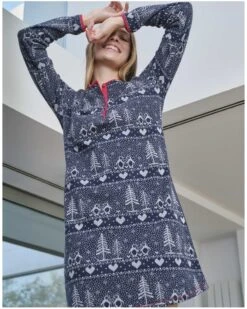 Liquette Boutonnée Manches Longues Massana Imprimé Hivernal