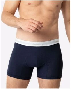 Lot De 2 Boxers Coton Bio Eminence Tailor (Marine/Bleu Chiné) -Sloggi Soldes Boutique lot de 2 boxers coton bio eminence tailor marinebleu chine 2