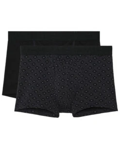 Lot De 2 Boxers HO1 Coton HOM Neels (Noir/Imprimé Noir)