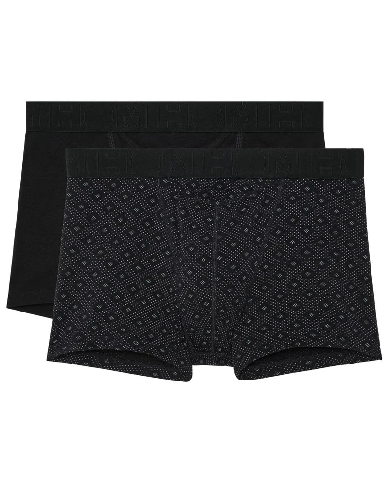 Lot De 2 Boxers HO1 Coton HOM Neels (Noir/Imprimé Noir) 1 Lot De 2 Boxers HO1 Coton HOM Neels (Noir/Imprimé Noir)