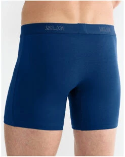 Lot De 2 Boxers Longs En Coton Sloggi SLG Base (Bleu/Gris) -Sloggi Soldes Boutique lot de 2 boxers longs en coton sloggi slg base bleugris 3