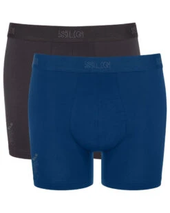 Lot De 2 Boxers Longs En Coton Sloggi SLG Base (Noir/Bleu)