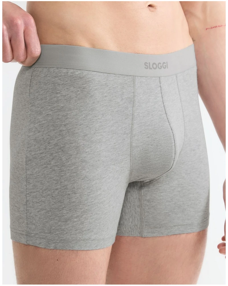 Lot De 2 Boxers Longs Sloggi For Men Ever Ease (Dark Grey Melange) 3 Lot De 2 Boxers Longs Sloggi For Men Ever Ease (Dark Grey Melange) – Image 3