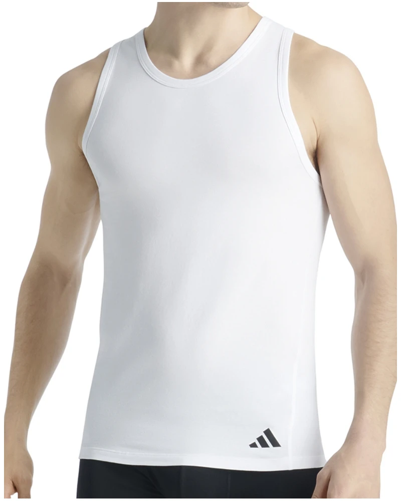 Lot De 2 Débardeurs Adidas Active Flex Coton Ergonomic (Blanc) 2 Lot De 2 Débardeurs Adidas Active Flex Coton Ergonomic (Blanc) – Image 2