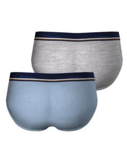 Lot De 2 Slips Coton Stretch Eminence Club (Bleu/Gris Chiné) -Sloggi Soldes Boutique lot de 2 slips coton stretch eminence club bleugris chine 3