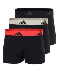 Lot De 3 Boxers Adidas Active Flex Coton (Rouge/Gris/Noir)