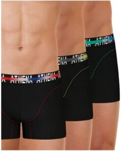 Lot De 3 Boxers Athena Endurance 24H (Noir Imprimé)