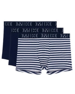 Lot De 3 Boxers Coton HOM Christofer (Marine/Marine/Marine Rayé)