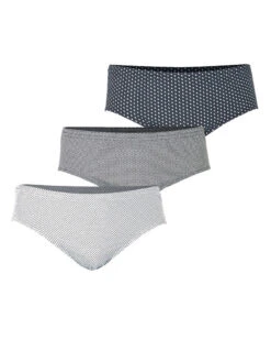 Lot De 3 Slips Taille Haute 100% Coton Eminence Trio Fantaisies (Imprimé Gris & Noir)
