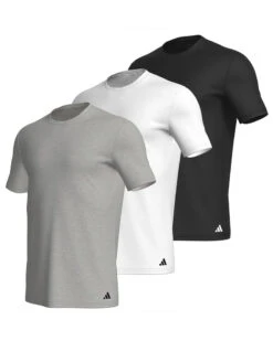 Lot De 3 T-shirts 100% Coton Adidas Active Core (Gris/Blanc/Noir)