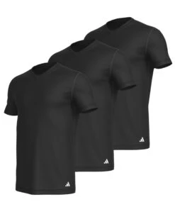 Lot De 3 T-shirts Col V 100% Coton Adidas Active Core (Noir)