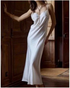 Nuisette Longue 100% Soie Tracy Marjolaine (Naturel) -Sloggi Soldes Boutique nuisette longue 100 soie tracy marjolaine naturel 2