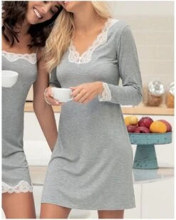 Nuisette Manches Longues Col En V Antigel Simply Perfect (Chiné Gris) 6 Nuisette Manches Longues Col En V Antigel Simply Perfect (Chiné Gris) -Sloggi Soldes Boutique nuisette manches longues col en v antigel simply perfect chine gris 2