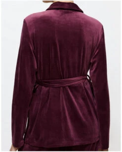 Peignoir Court En Velours Triumph Nuit (Deep Burgundy) -Sloggi Soldes Boutique peignoir court en velours triumph nuit deep burgundy 5