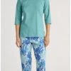 Pyjama 3/4 100% Coton Calida Coastral Dreams (Ice Green)