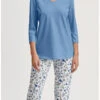 Pyjama 3/4 100% Coton Calida Flower Nights (Riviera Blue)