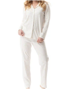 Pyjama Boutonné Interlock 100% Coton Le Chat Luna (Ecru)