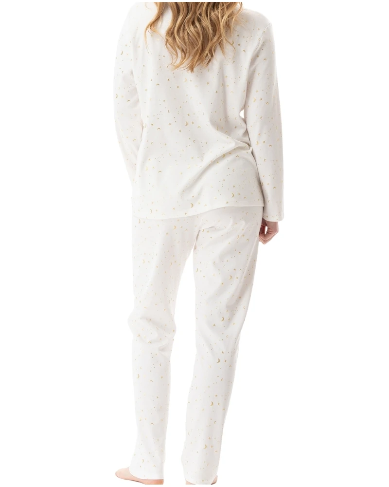 Pyjama Boutonné Interlock 100% Coton Le Chat Luna (Ecru) 4 Pyjama Boutonné Interlock 100% Coton Le Chat Luna (Ecru) – Image 4